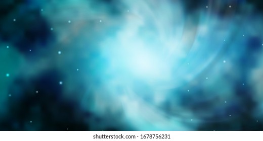 Dark BLUE vector layout with bright stars. Shining colorful illustration with small and big stars. Pattern for wrapping gifts.