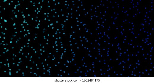 Dark BLUE vector layout with bright stars. Decorative illustration with stars on abstract template. Pattern for wrapping gifts.