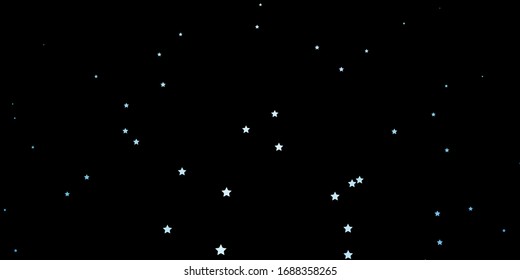Dark BLUE vector layout with bright stars. Modern geometric abstract illustration with stars. Pattern for wrapping gifts.