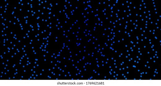 Diseño vector azul oscuro con estrellas brillantes. Ilustración colorida con estrellas de gradiente abstractas. Diseño para su promoción comercial.