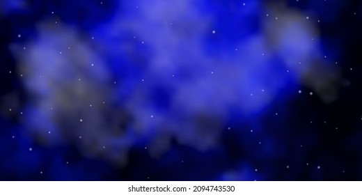 Dark BLUE vector layout with bright stars. Blur decorative design in simple style with stars. Design for your business promotion.