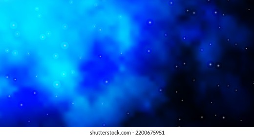 Dark BLUE vector layout with bright stars. Blur decorative design in simple style with stars. Pattern for new year ad, booklets.