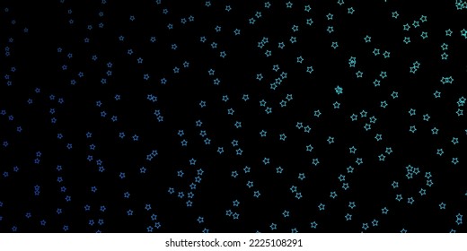 Dark BLUE vector layout with bright stars. Blur decorative design in simple style with stars. Design for your business promotion.