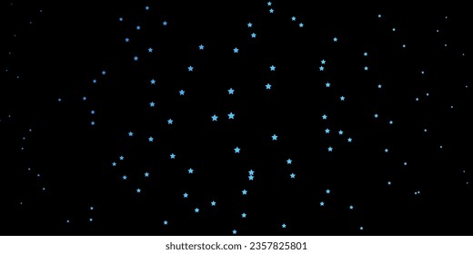 Dark BLUE vector layout with bright stars. Decorative illustration with stars on abstract template. Pattern for new year ad, booklets.