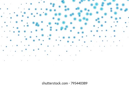 Dark BLUE vector layout with bright snowflakes. Decorative shining illustration with snow on abstract template. The template can be used as a new year background.