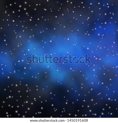 Dark BLUE vector layout with bright stars. Modern geometric abstract illustration with stars. Pattern for new year ad, booklets.