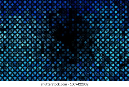 Dark BLUE vector  layout with circle shapes. Abstract illustration with colored bubbles in nature style. The pattern can be used for aqua ad, booklets.