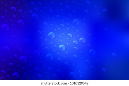 Dark BLUE vector layout with circle shapes. Abstract illustration with colored bubbles in nature style. The pattern can be used for aqua ad, booklets.