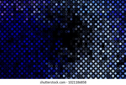 Dark BLUE vector  layout with circle shapes. Glitter abstract illustration with blurred drops of rain. The pattern can be used for beautiful websites.