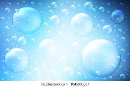 Dark BLUE vector layout with circle shapes. Glitter abstract illustration with blurred drops of rain. The pattern can be used for ads, leaflets of liquid.