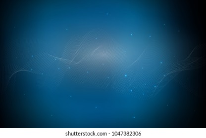 Dark BLUE vector layout with circle shapes. Glitter abstract illustration with blurred drops of rain. The pattern can be used for beautiful websites.