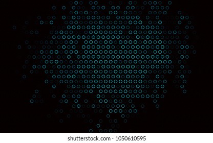 Dark BLUE vector  layout with circle shapes. Illustration with set of shining colorful abstract circles. Pattern can be used as texture of water, rain drops.