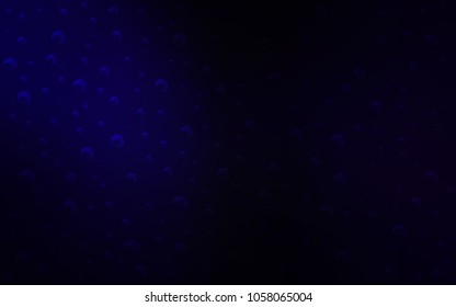 Dark BLUE vector layout with circle shapes. Blurred bubbles on abstract background with colorful gradient. The pattern can be used for aqua ad, booklets.