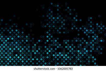 Dark BLUE vector  layout with circle shapes. Glitter abstract illustration with blurred drops of rain. Completely new template for your brand book.