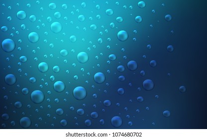 Dark BLUE vector layout with circle shapes. Glitter abstract illustration with blurred drops of rain. Pattern can be used as texture of water, rain drops.