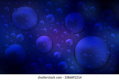 Dark BLUE vector layout with circle shapes. Glitter abstract illustration with blurred drops of rain. New design for ad, poster, banner of your website.