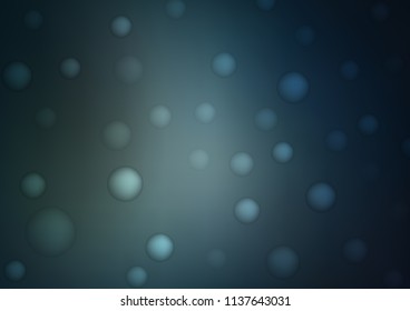 Dark BLUE vector layout with circle shapes. Blurred bubbles on abstract background with colorful gradient. Beautiful design for your business natural advert.
