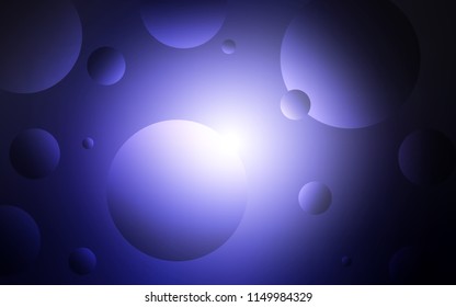 Dark BLUE vector layout with circle shapes. Illustration with set of shining colorful abstract circles. Completely new template for your brand book.