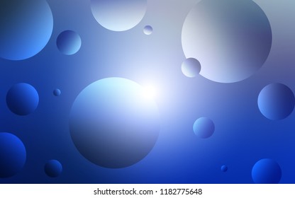 Dark BLUE vector layout with circle shapes. Blurred decorative design in abstract style with bubbles. Pattern can be used as texture of wallpapers.
