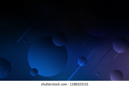 Dark BLUE vector layout with circle shapes. Illustration with set of shining colorful abstract circles. Beautiful design for your business advert.