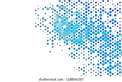 Dark BLUE vector layout with circle spots. Illustration with set of shining colorful abstract circles. Pattern for ads, booklets.