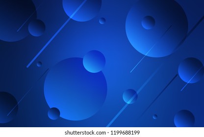 Dark BLUE vector layout with circle shapes. Abstract illustration with colored bubbles in nature style. New design for ad, poster, banner of your website.