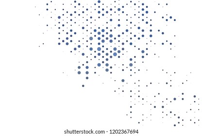 Dark BLUE vector layout with circle spots. Glitter abstract illustration with blurred drops of rain. Pattern of water, rain drops.