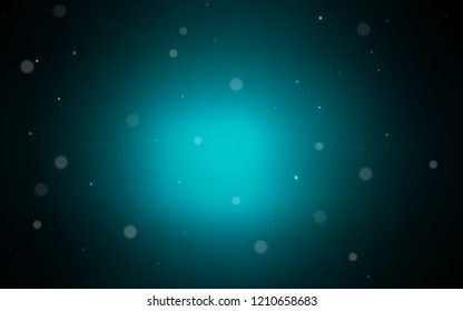 Dark BLUE vector layout with circle shapes. Glitter abstract illustration with blurred drops of rain. Pattern can be used for futuristic ad, booklets.