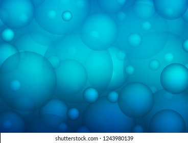 Dark BLUE vector layout with circle shapes. Modern abstract illustration with colorful water drops. Completely new template for your brand book.