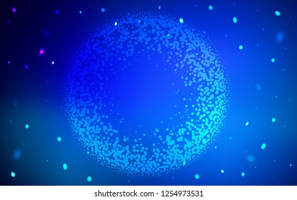 Dark BLUE vector layout with circle shapes. Illustration with set of shining colorful abstract circles. Pattern for beautiful websites.