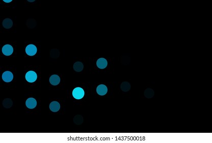 Dark BLUE vector layout with circle shapes. Modern abstract illustration with colorful water drops. Pattern of water, rain drops.