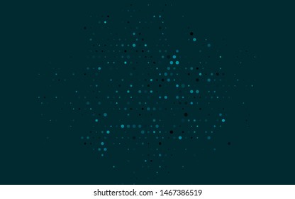 Dark BLUE vector layout with circle shapes. Blurred bubbles on abstract background with colorful gradient. Design for business adverts.
