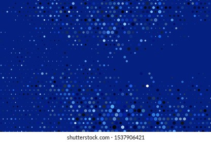 Dark BLUE vector layout with circle shapes. Glitter abstract illustration with blurred drops of rain. Pattern of water, rain drops.