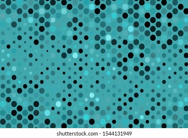 Dark BLUE vector layout with circle shapes. Modern abstract illustration with colorful water drops. Pattern of water, rain drops.