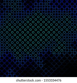Dark BLUE vector layout with circle shapes. Colorful illustration with gradient dots in nature style. Pattern for business ads.