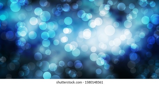 Dark BLUE vector layout with circle shapes. Modern abstract illustration with colorful circle shapes. New template for a brand book.