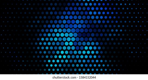 Dark BLUE vector layout with circle shapes. Abstract decorative design in gradient style with bubbles. New template for a brand book.