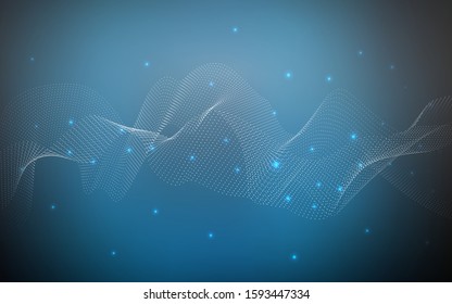 Dark BLUE vector layout with circle shapes. Glitter abstract illustration with blurred drops of rain. The pattern can be used for beautiful websites.