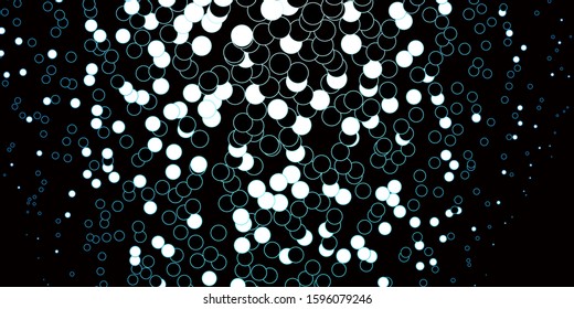 Dark BLUE vector layout with circle shapes. Illustration with set of shining colorful abstract spheres. Pattern for business ads.