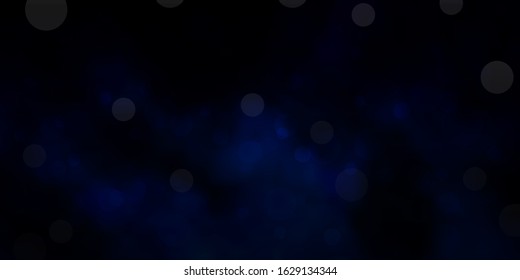 Dark BLUE vector layout with circle shapes. Abstract decorative design in gradient style with bubbles. Pattern for booklets, leaflets.