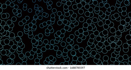Dark BLUE vector layout with circle shapes. Glitter abstract illustration with colorful drops. Pattern for business ads.
