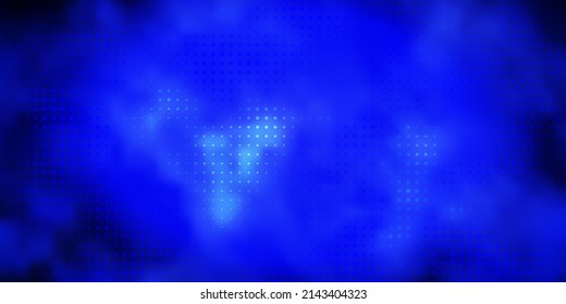 Diseño vectorial azul oscuro con formas de círculo. Ilustración con un conjunto de esferas abstractas coloridas y brillantes. Patrón para sitios web.