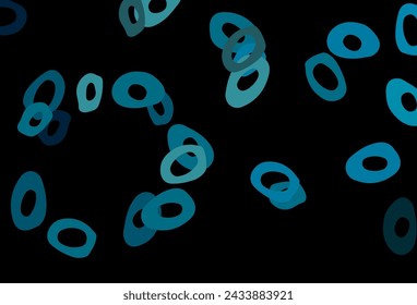Dark BLUE vector layout with circle shapes. Glitter abstract illustration with blurred drops of rain. Completely new template for your brand book.