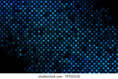 Dark BLUE vector  layout with circle shapes. Blurred decorative design in abstract style with bubbles. New design for ad, poster, banner of your website.