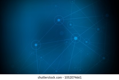 Dark BLUE vector layout with circles, lines. Modern abstract colorful illustration with spheres and lines. Beautiful design for your business advert.