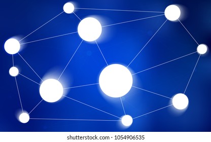 Dark BLUE vector layout with circles, lines. Glitter abstract illustration with connection of triangle structure. Beautiful design for your business advert.
