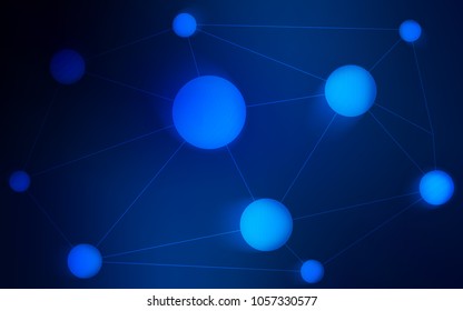 Dark BLUE vector layout with circles, lines. Illustration with set of colorful abstract circles and lines. New design for ad, poster, banner of your website.