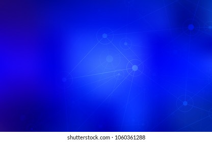 Dark BLUE vector layout with circles, lines. Colorful illustration with circles and lines in futuristic style. Pattern can be used for beautiful websites.