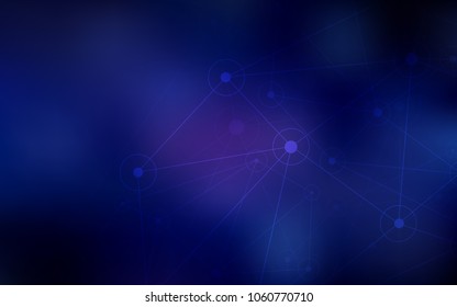 Dark BLUE vector layout with circles, lines. Decorative design in abstract style with triangle structure. Beautiful design for your business advert.