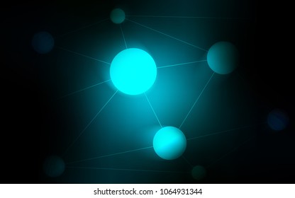 Dark BLUE vector layout with circles, lines. Illustration with set of colorful abstract circles and lines. Beautiful design for your business advert.
